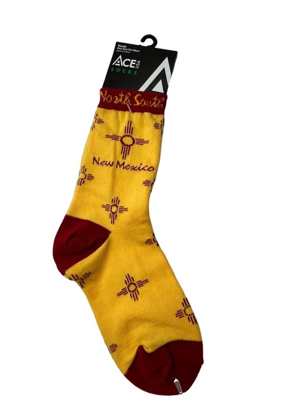 Ace USA Youth New Mexico Socks One Size Fits Most Yellow & Red 8c